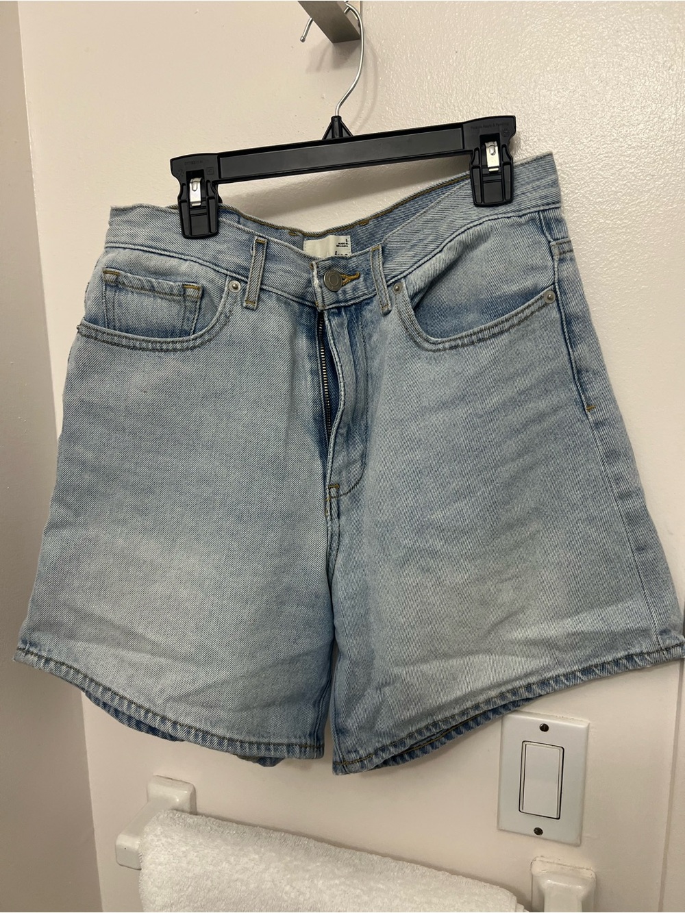 Wilfred Light Wash Blue Denim Shorts